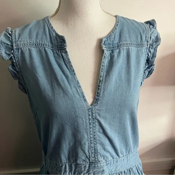 Kate Spade • Blue Cream Dip Dye Denim Dress - Picture 7 of 12